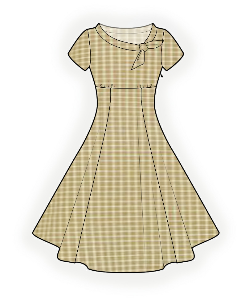 Flared Dress Sewing Pattern 4368. Madetomeasure sewing pattern