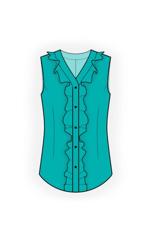 Sleeveless Blouse Sewing Pattern 4560. Madetomeasure sewing