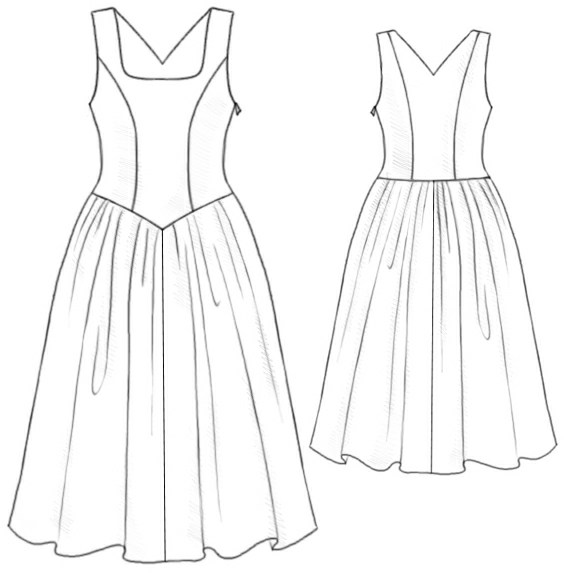 Ball Dress - Sewing Pattern #5215. Made-to-measure sewing pattern from ...