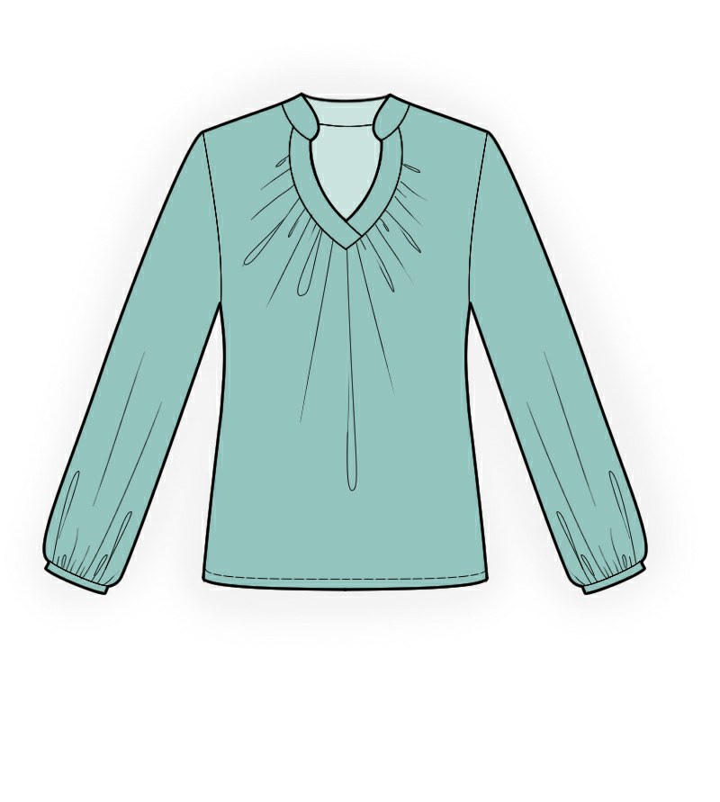 Blouse - Sewing Pattern #4100. Made-to-measure sewing pattern from ...