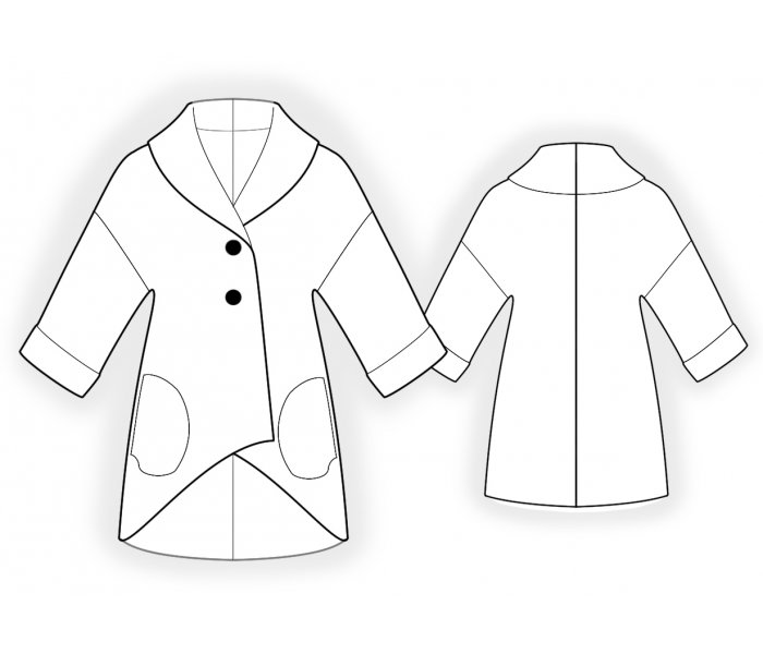 Coat With Shawl Collar - Sewing Pattern #4697. Made-to-measure sewing ...