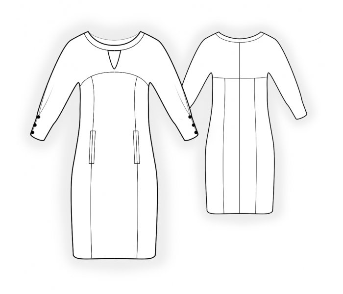 Dress With Pockets - Sewing Pattern #4705. Made-to-measure sewing ...