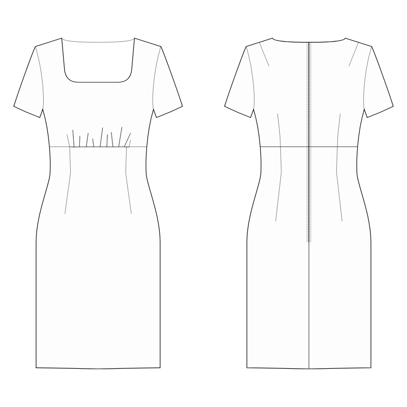 Sheath Dress With Waistband And Pleated Sleeves - Sewing Pattern #S4105 ...