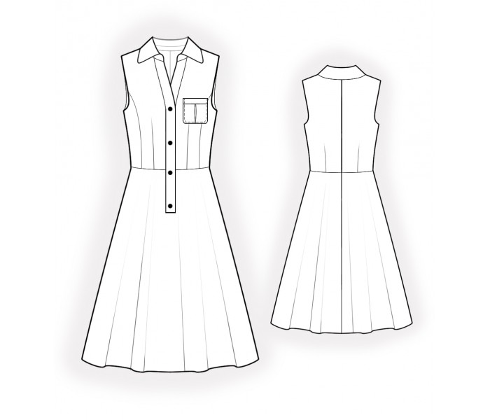 Dress With A Patch Pocket - Sewing Pattern #2155. Made-to-measure ...