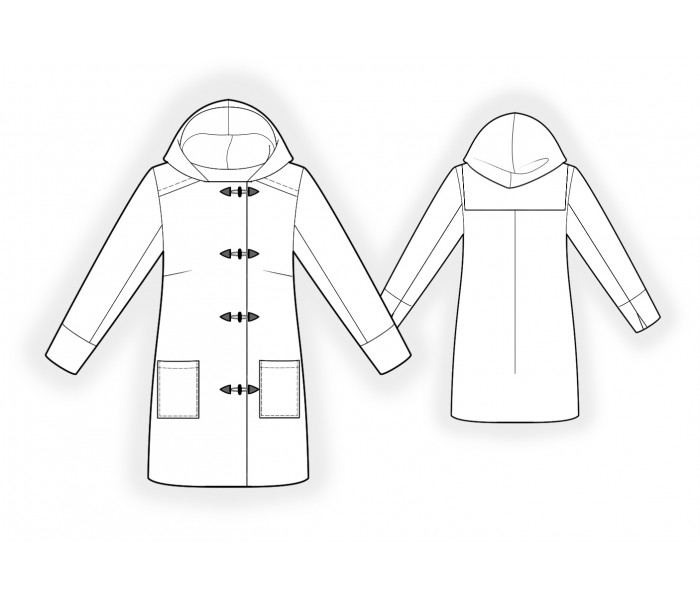 Coat With Patch Pockets - Sewing Pattern #2199. Made-to-measure sewing ...