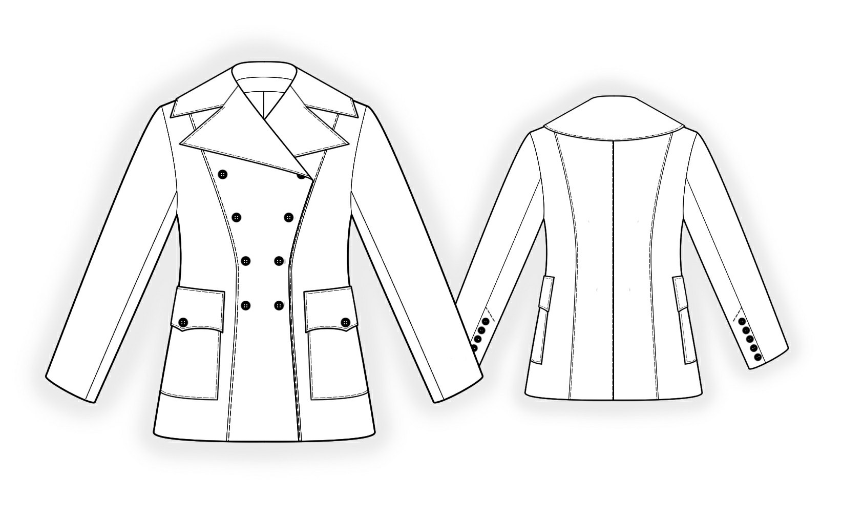 Моделирование двубортного пальто