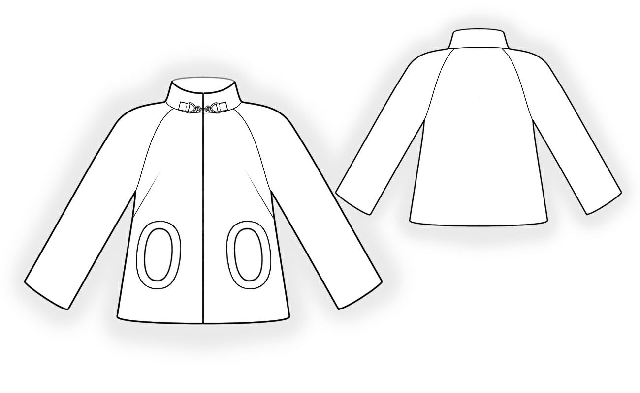 Short Coat With Round Pockets - Sewing Pattern #4247. Made-to-measure ...