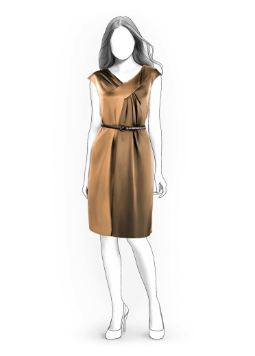 Two-Color Dress With Tucks - Sewing Pattern #4030. Made-to-measure ...