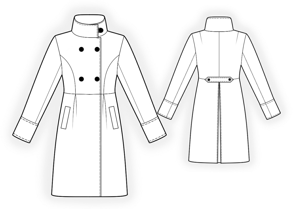 Double-Breasted Coat - Sewing Pattern #4192. Made-to-measure sewing ...