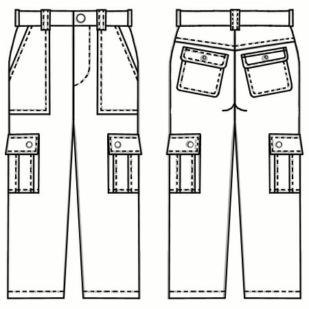 Trousers With Patch Pocket - Sewing Pattern #6040. Made-to-measure ...