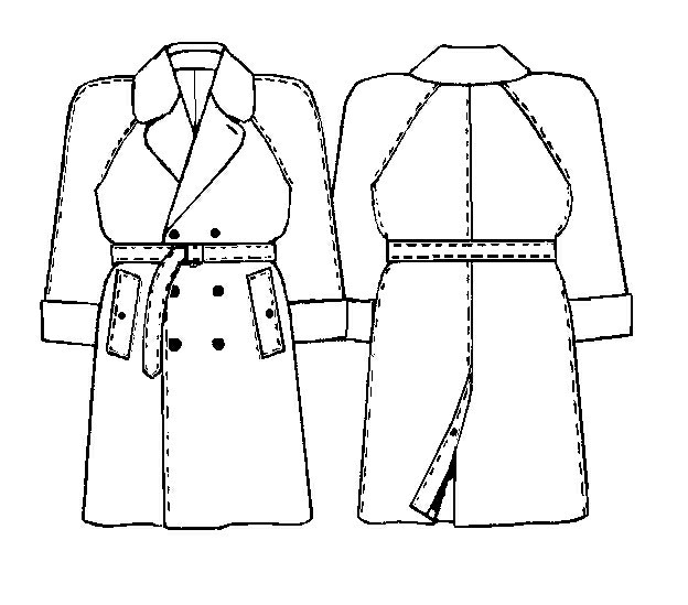 Raincoat - Sewing Pattern #6022. Made-to-measure sewing pattern from ...