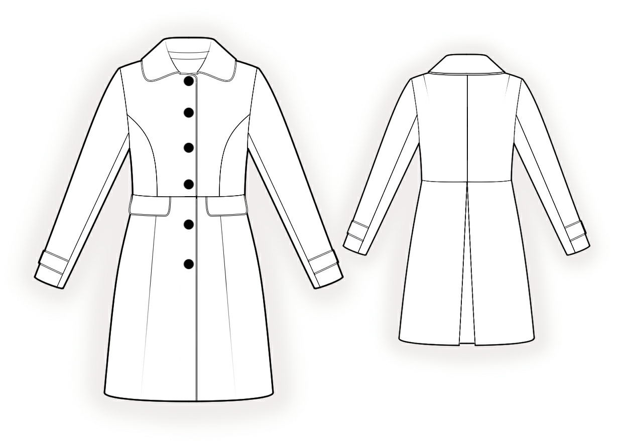 Coat - Sewing Pattern #4333. Made-to-measure sewing pattern from Lekala  with free online download.
