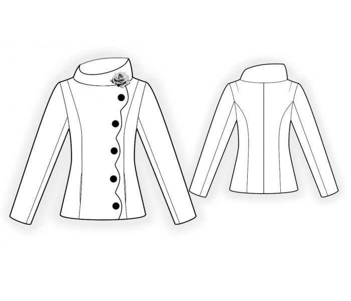 Jacket With Decorative Front - Sewing Pattern #4423. Made-to-measure ...