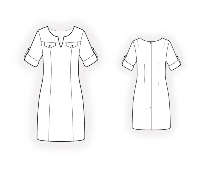Dress With Yoke - Sewing Pattern #4568. Made-to-measure sewing pattern ...