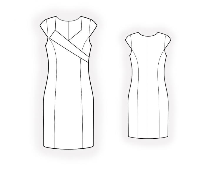 Dress With Asymmetrical Bodice - Sewing Pattern #4605. Made-to-measure ...