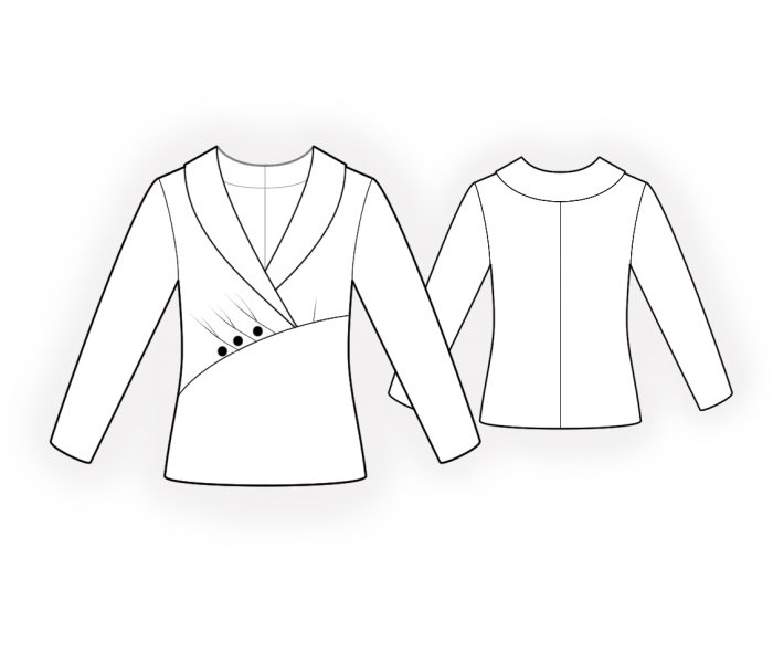 Выкройка блузки с ассиметричной баской - Переулок швейный