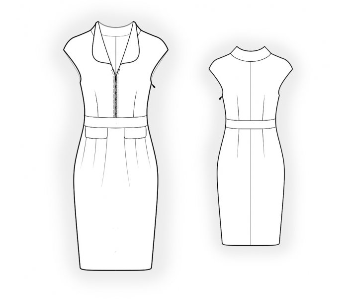 Dress With Zipper Closure - Sewing Pattern #4710. Made-to-measure ...