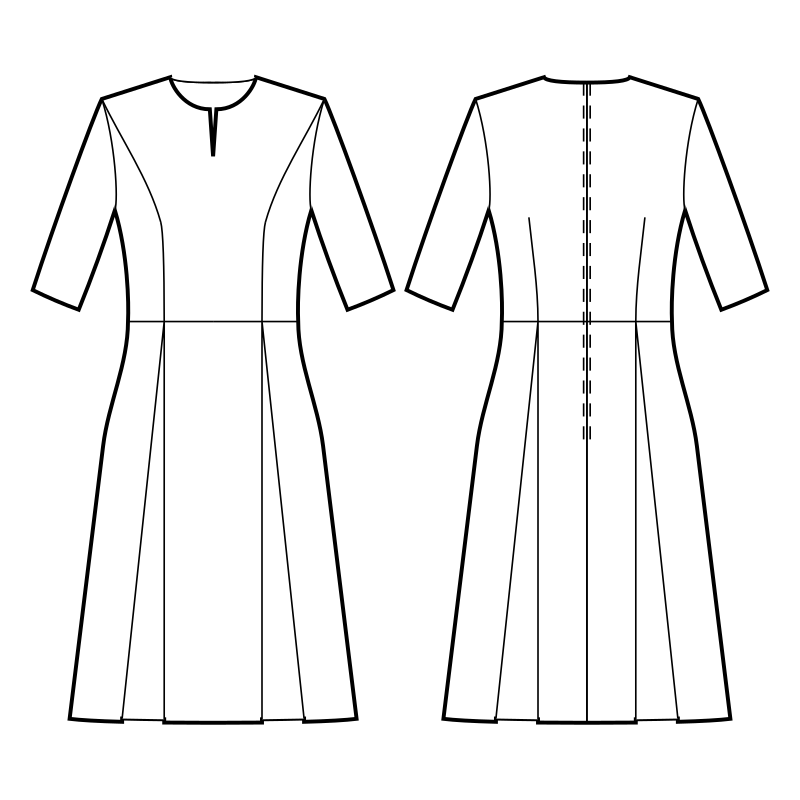 Dress With Pleated Skirt - Sewing Pattern #S4100. Made-to-measure ...