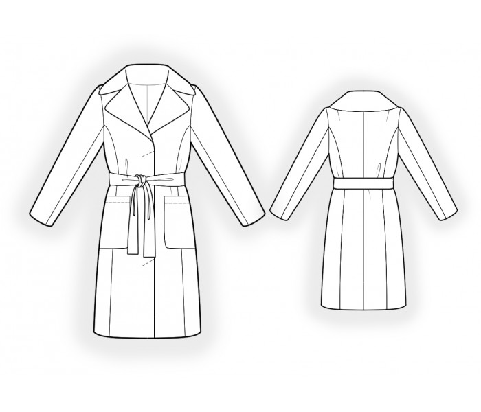 Coat With Notched Collar - Sewing Pattern #4803. Made-to-measure sewing ...