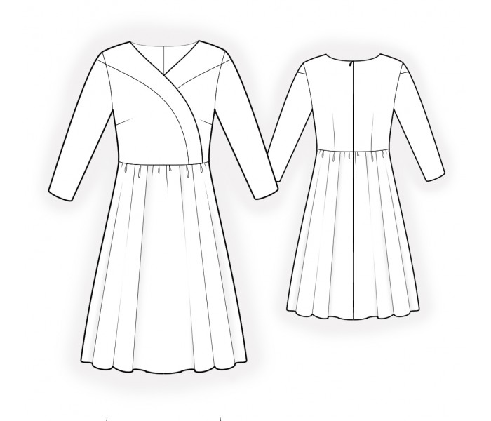 Dress With Shaped Trimming - Sewing Pattern #2122. Made-to-measure ...