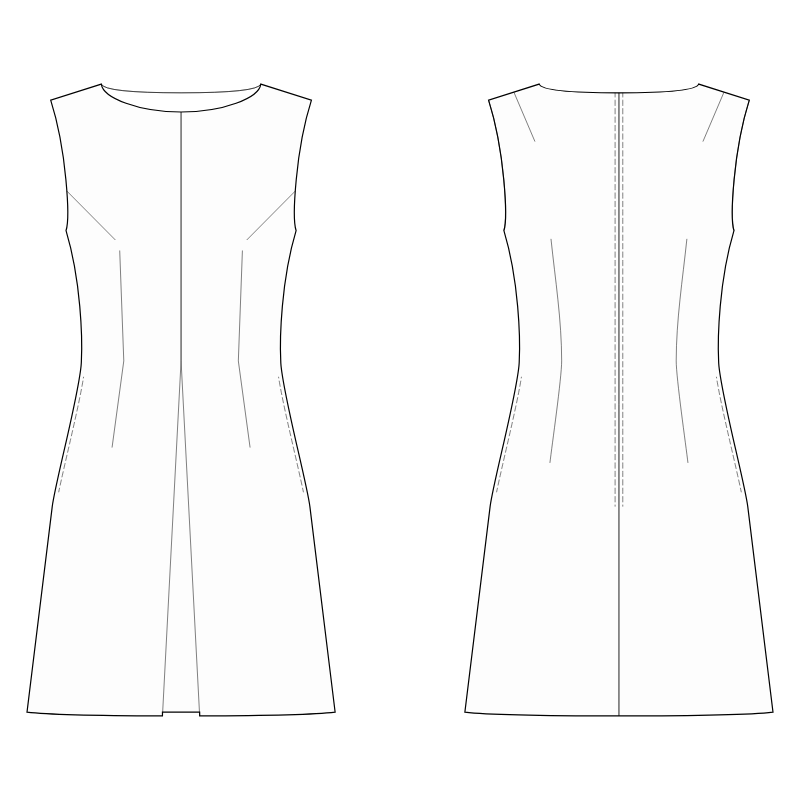 A-Line Dress With Center Pleat - Sewing Pattern #S4116. Made-to-measure ...