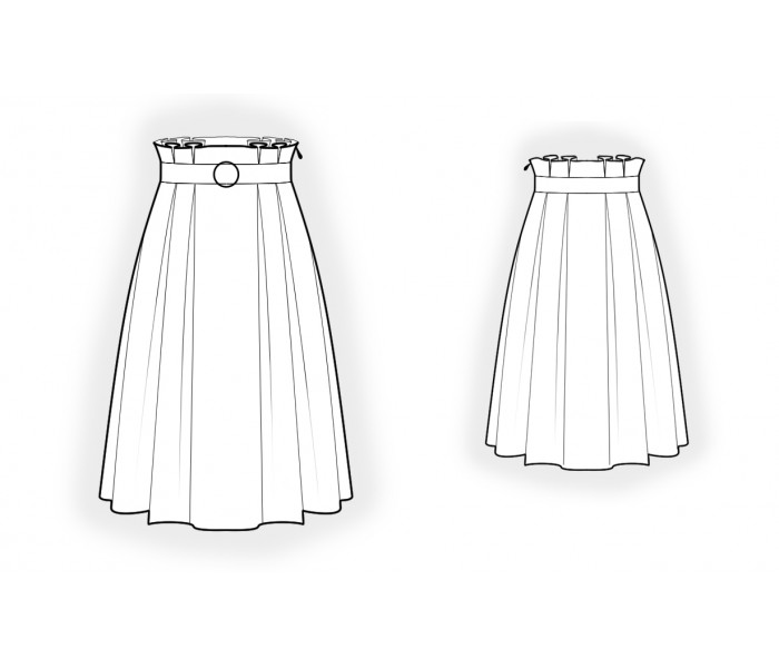 Skirt With Pleats - Sewing Pattern #4895. Made-to-measure sewing ...