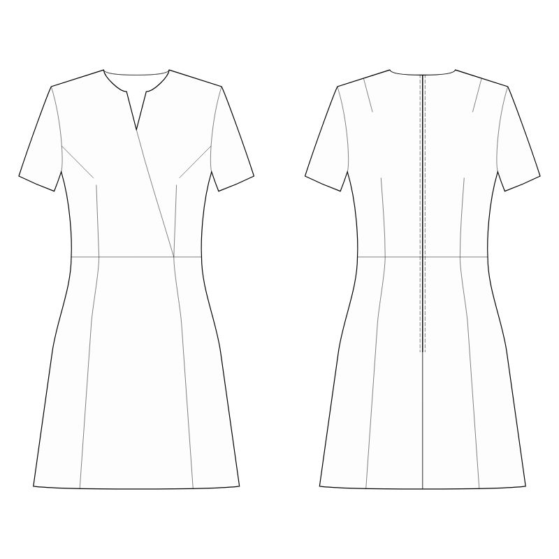 Dress With Wrap - Sewing Pattern #S4047. Made-to-measure sewing pattern ...