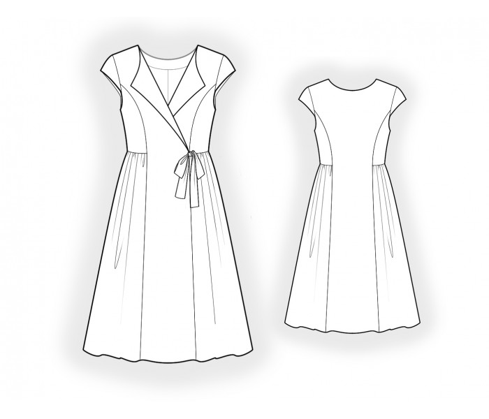 Dress With Wrap - Sewing Pattern #4925. Made-to-measure sewing pattern ...