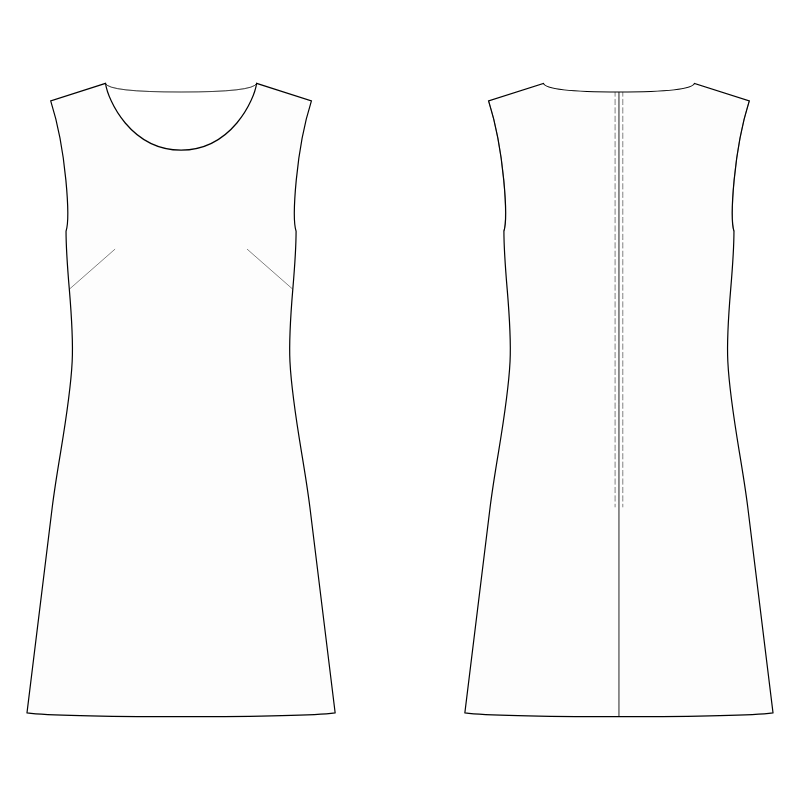 Basic A-Line Dress With French Darts - Sewing #S4054. Made-to-measure sewing pattern from Lekala with free online download.
