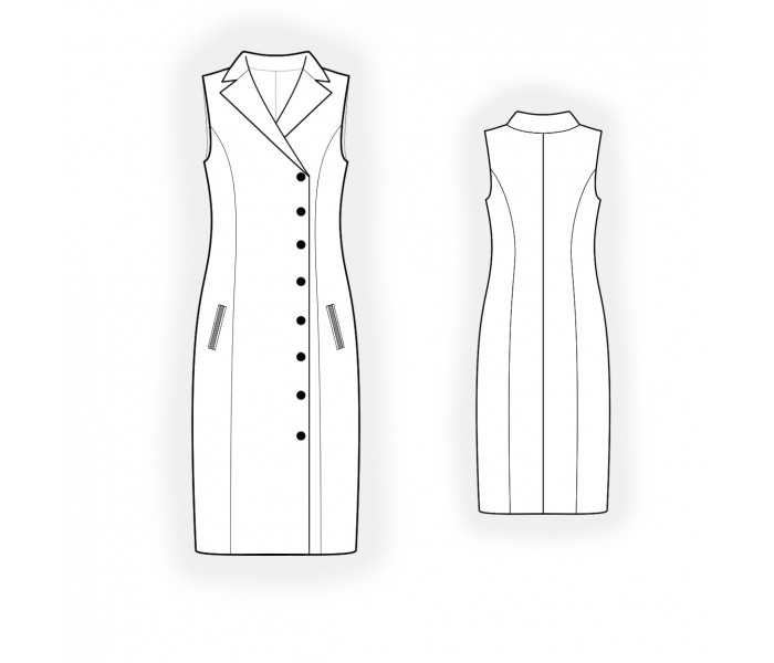 Vest Dress - Sewing Pattern #4975. Made-to-measure sewing pattern from ...