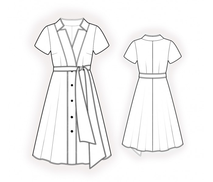 Dress With Buttons - Sewing Pattern #2054. Made-to-measure sewing ...