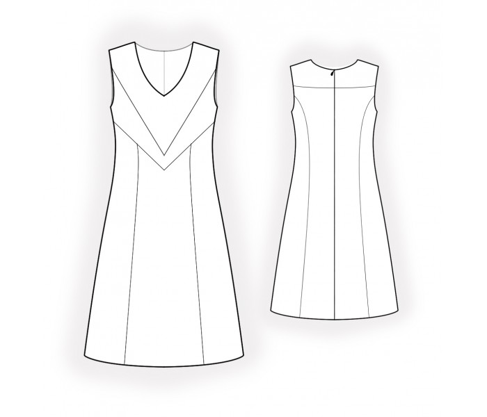 Dress With Insets - Sewing Pattern #2096. Made-to-measure sewing ...