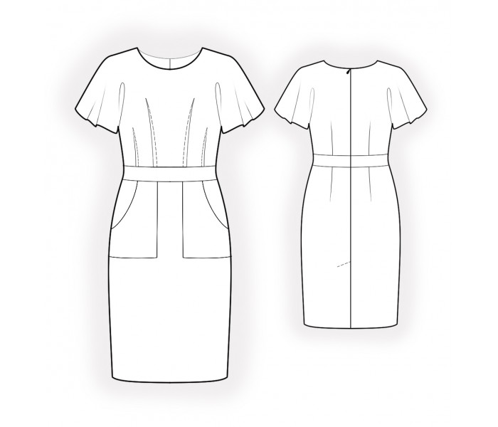 Dress With Patch Pockets - Sewing Pattern #2147. Made-to-measure sewing ...