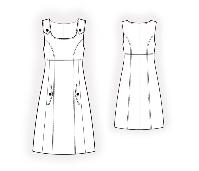 Sleeveless Dress - Sewing Pattern #2166. Made-to-measure sewing pattern ...