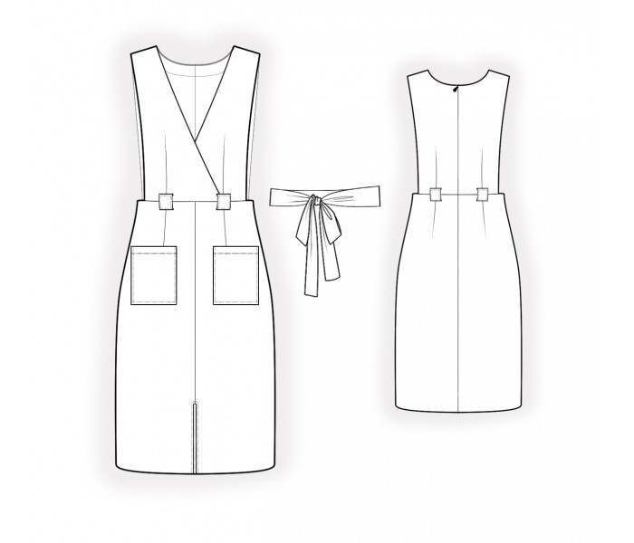 Summer Dress With Belt - Sewing Pattern #2213. Made-to-measure sewing ...