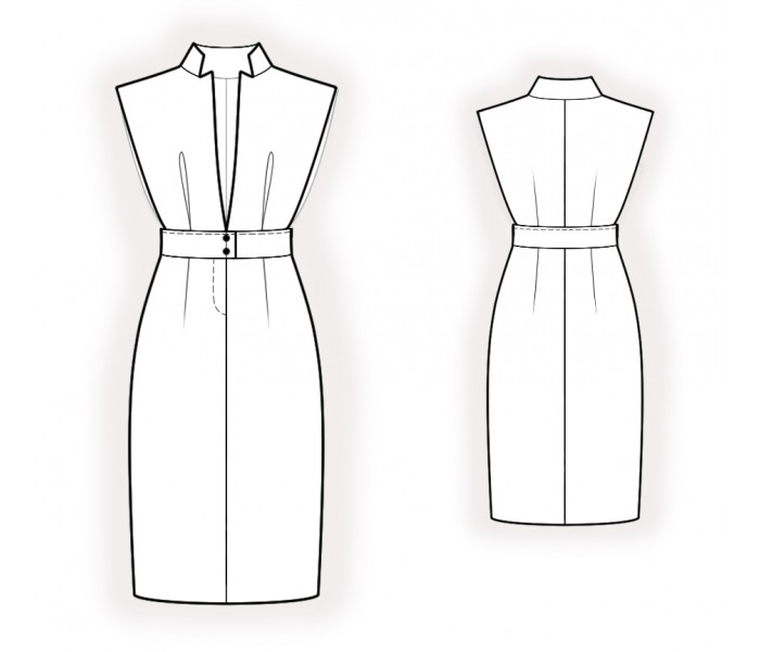 Sleeveless Dress - Sewing Pattern #2473. Made-to-measure sewing pattern ...
