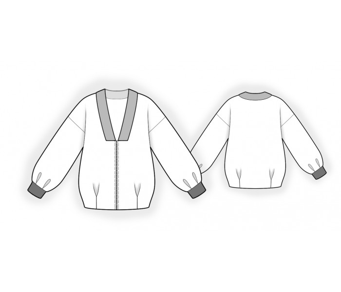 Loose Sweatshirt - Sewing Pattern #2573. Made-to-measure sewing pattern ...