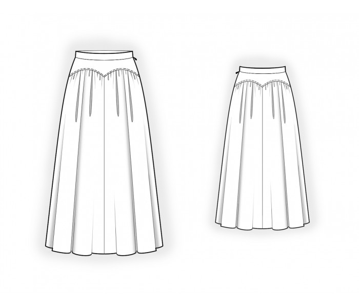 Skirt With Yoke And Gathers - Sewing Pattern #2638. Made-to-measure ...