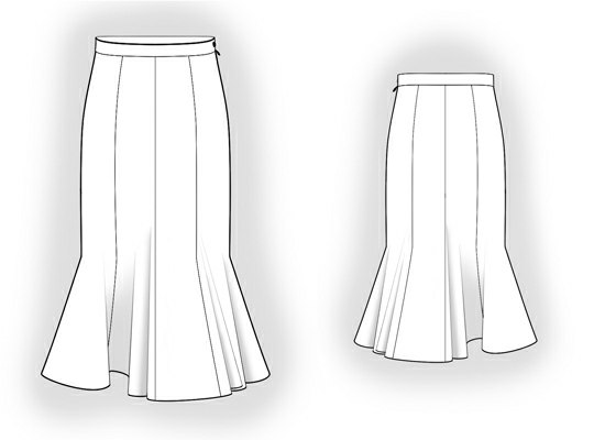 pattern skirt gore drawing technical lekala skirts sewing
