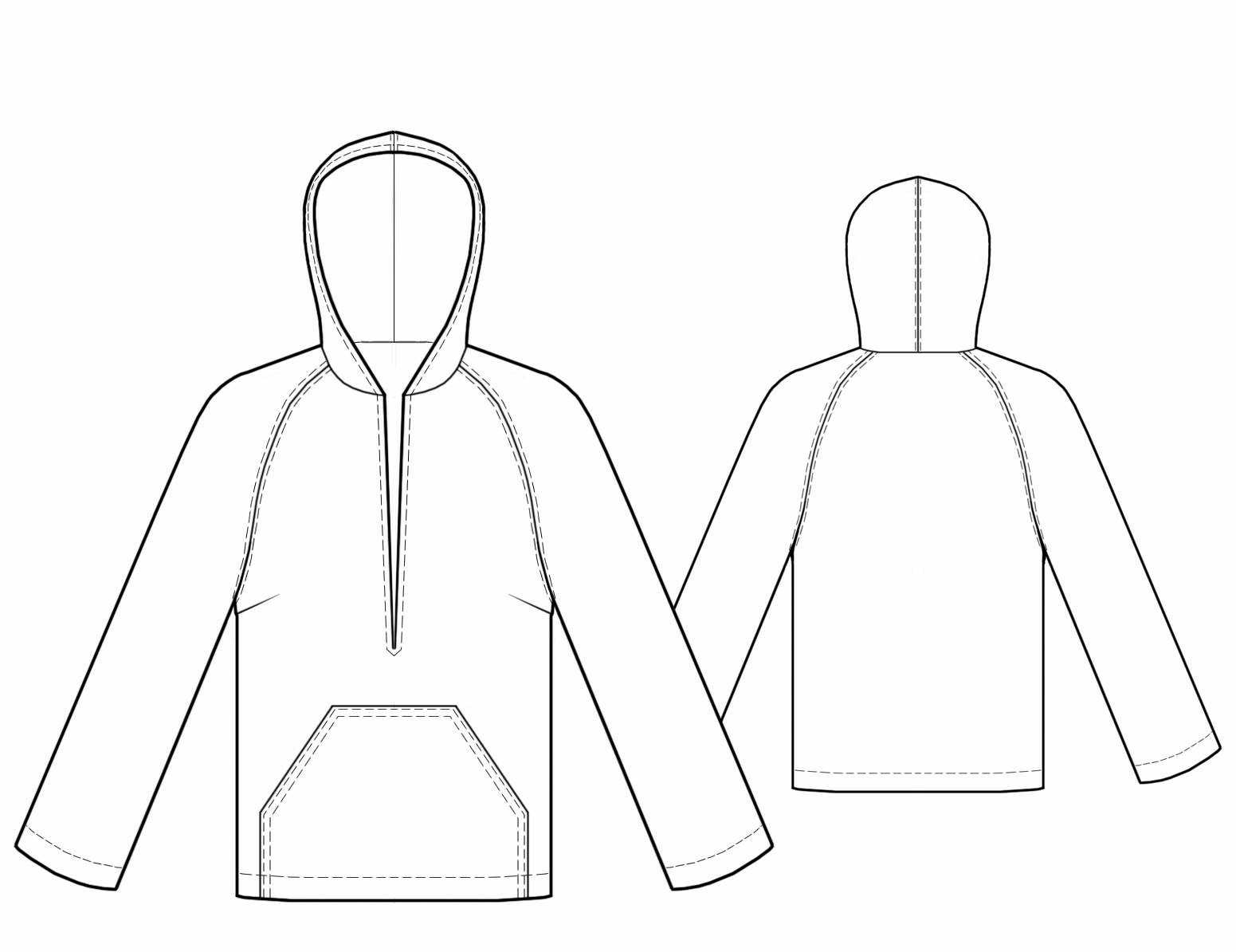 Blouse With Hood - Sewing Pattern #5755. Made-to-measure sewing pattern ...