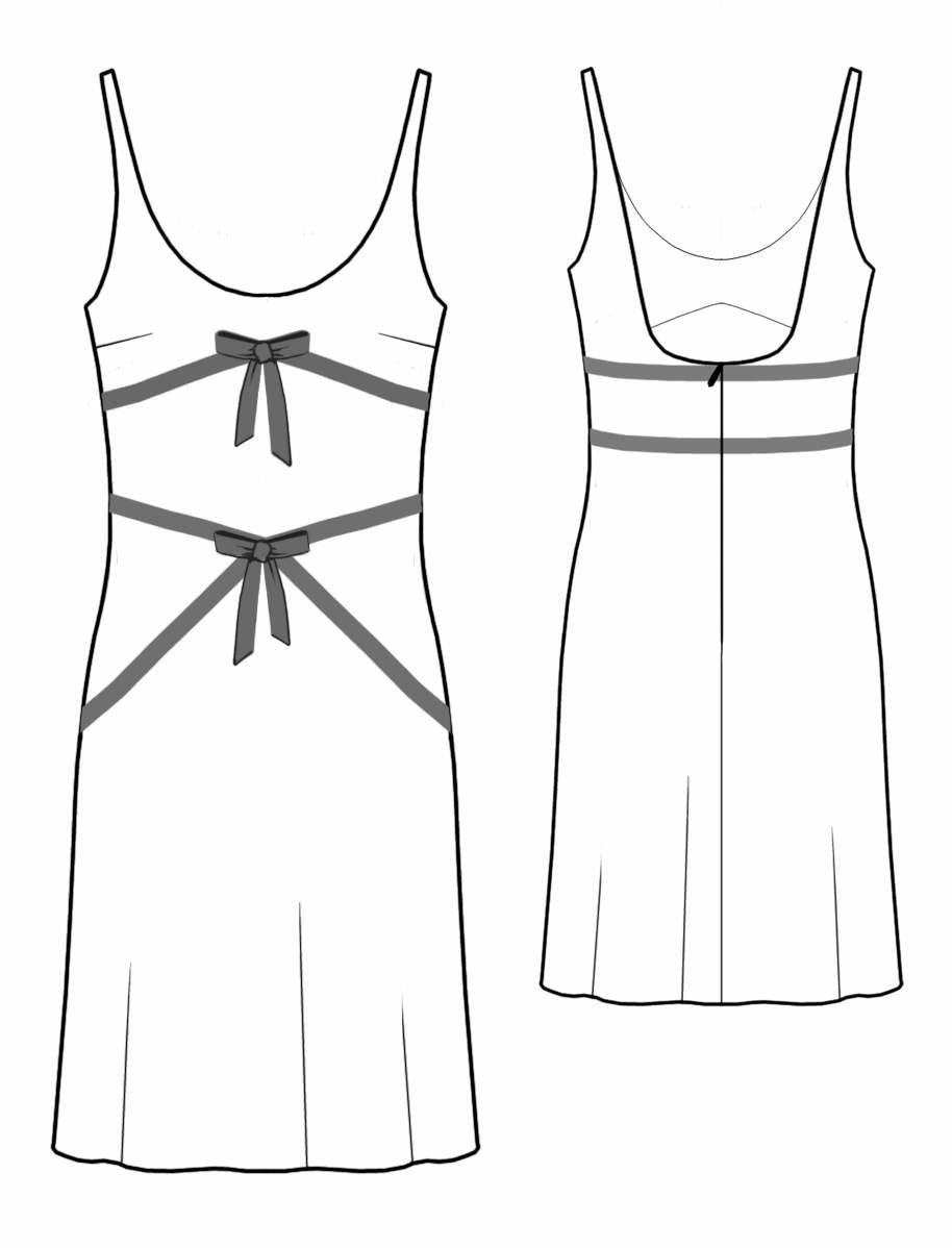 Dress With Decorative Ties - Sewing Pattern #5531. Made-to-measure ...