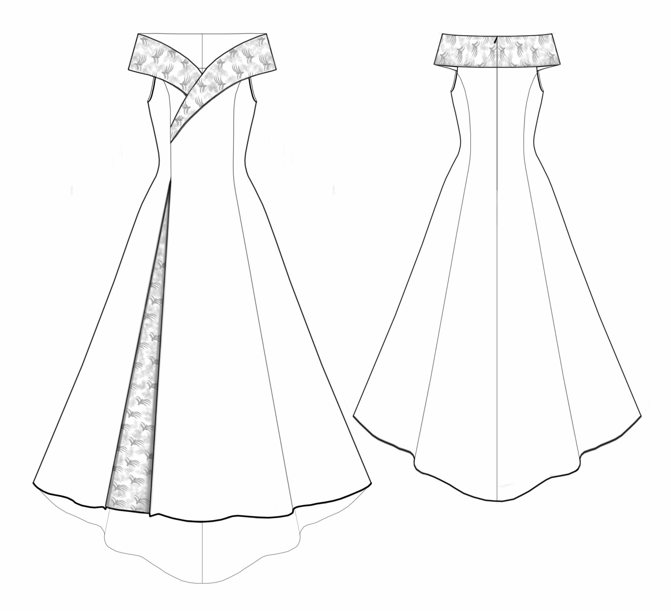 Wedding Dress Sewing Pattern #5530 Made to measure sewing pattern