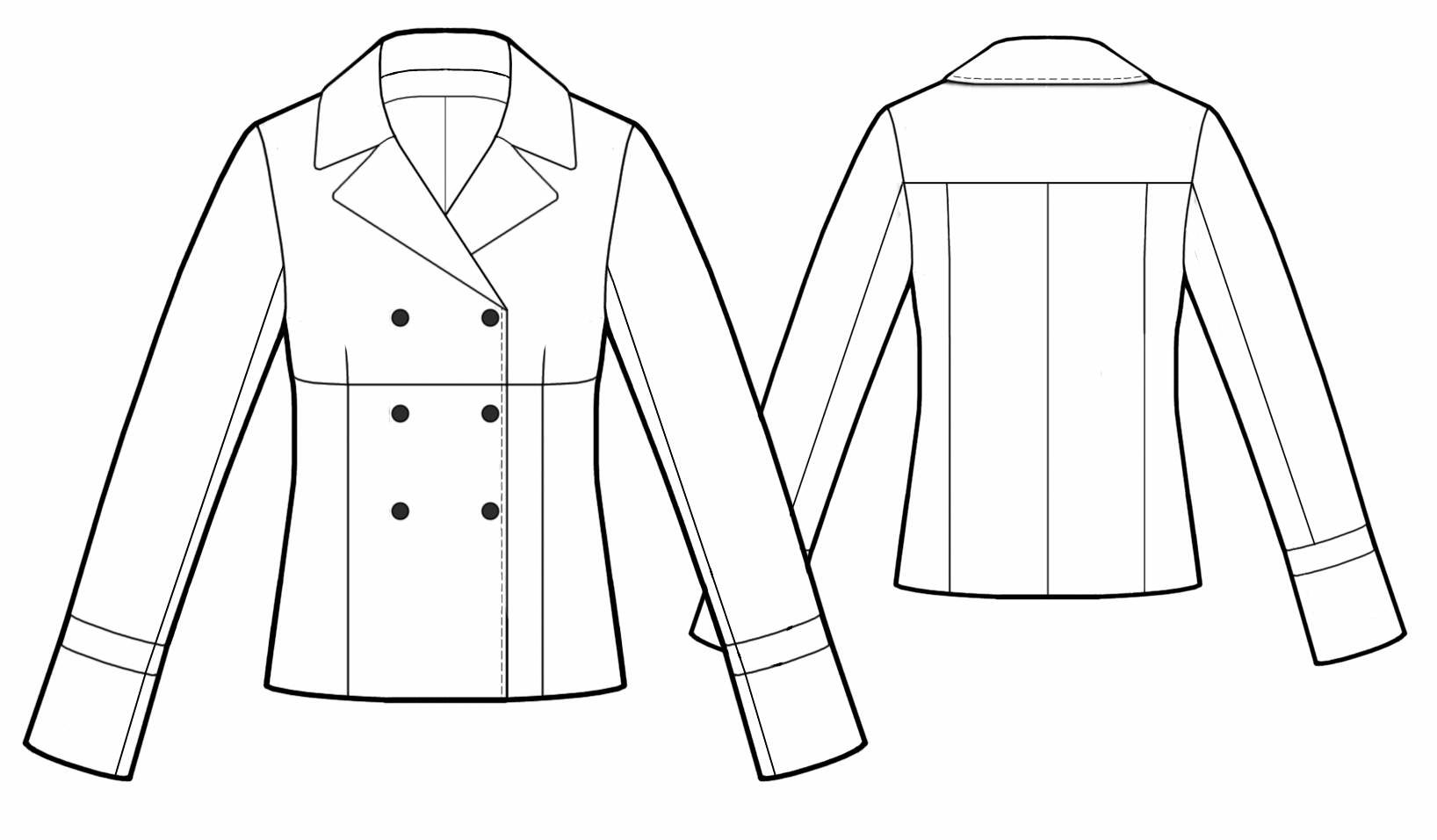 Double-Breasted Jacket - Sewing Pattern #5494. Made-to-measure sewing ...
