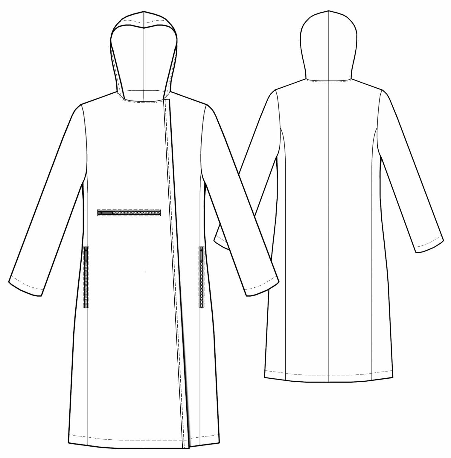 Пальто с расширением к низу, выкройка Grasser №138