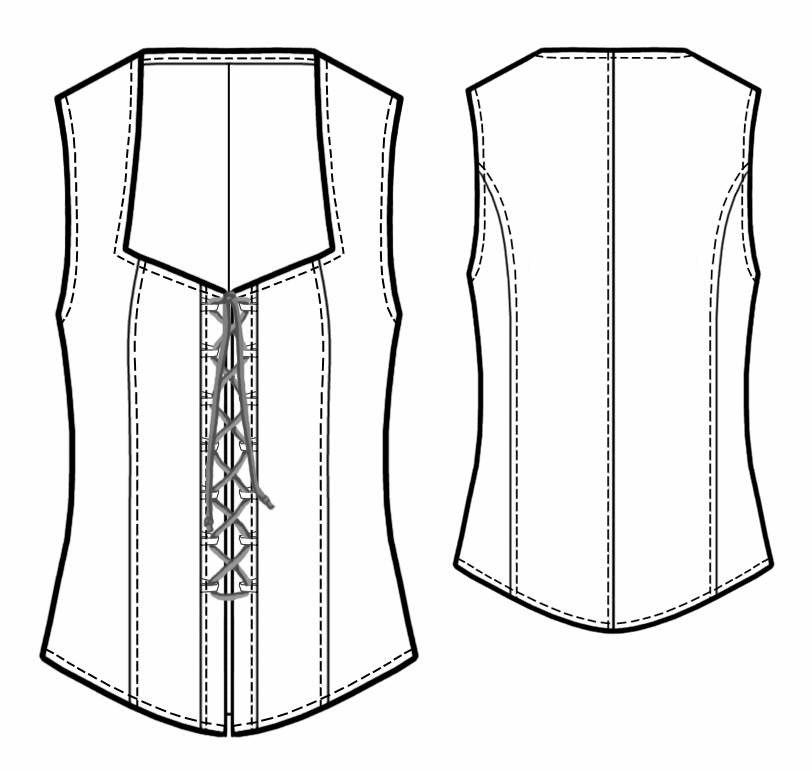 Corset - Sewing Pattern #5440. Made-to-measure sewing pattern from Lekala  with free online download.