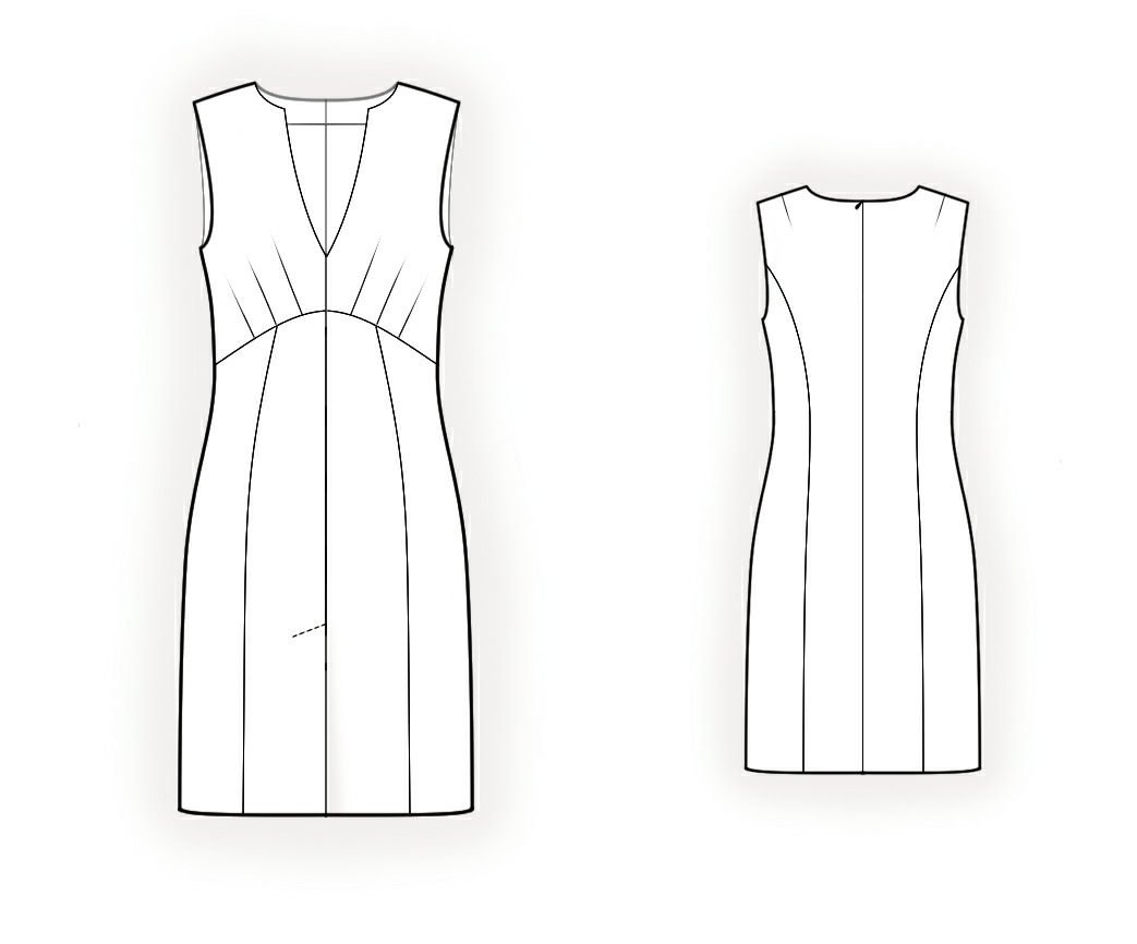 Sleeveless Dress - Sewing Pattern #4208. Made-to-measure sewing pattern ...
